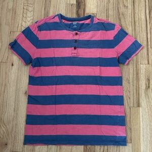 Gap Men’s Red and Blue Striped Active Men’s T-Shirt Sz Small